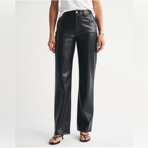 Abercrombie & Fitch Curve Love 90s High Rise Faux Leather Pants